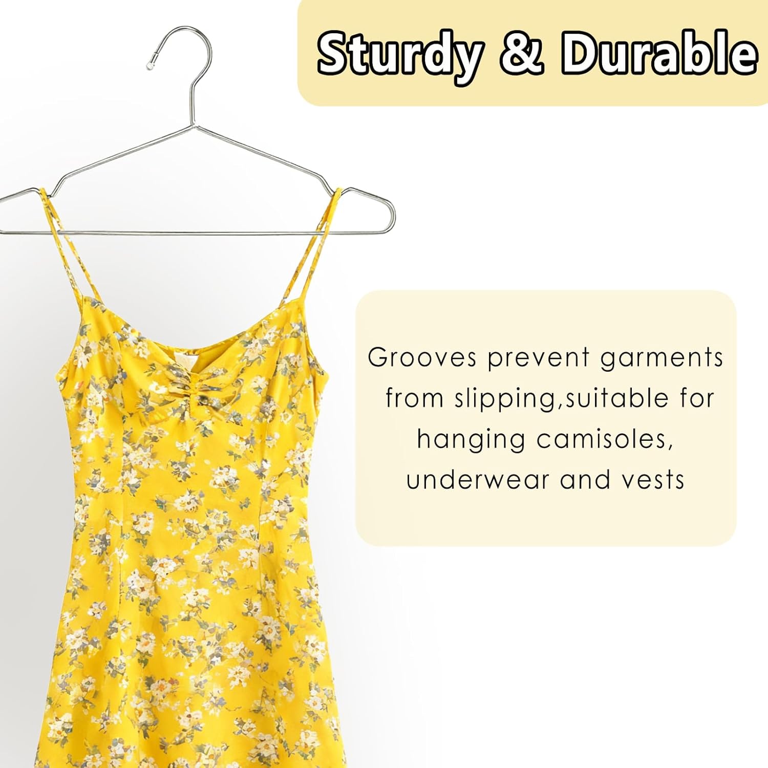 XuSha 50 Pack Metal Coat Hangers and 50 Pack Metal Coat Hangers with Grooves