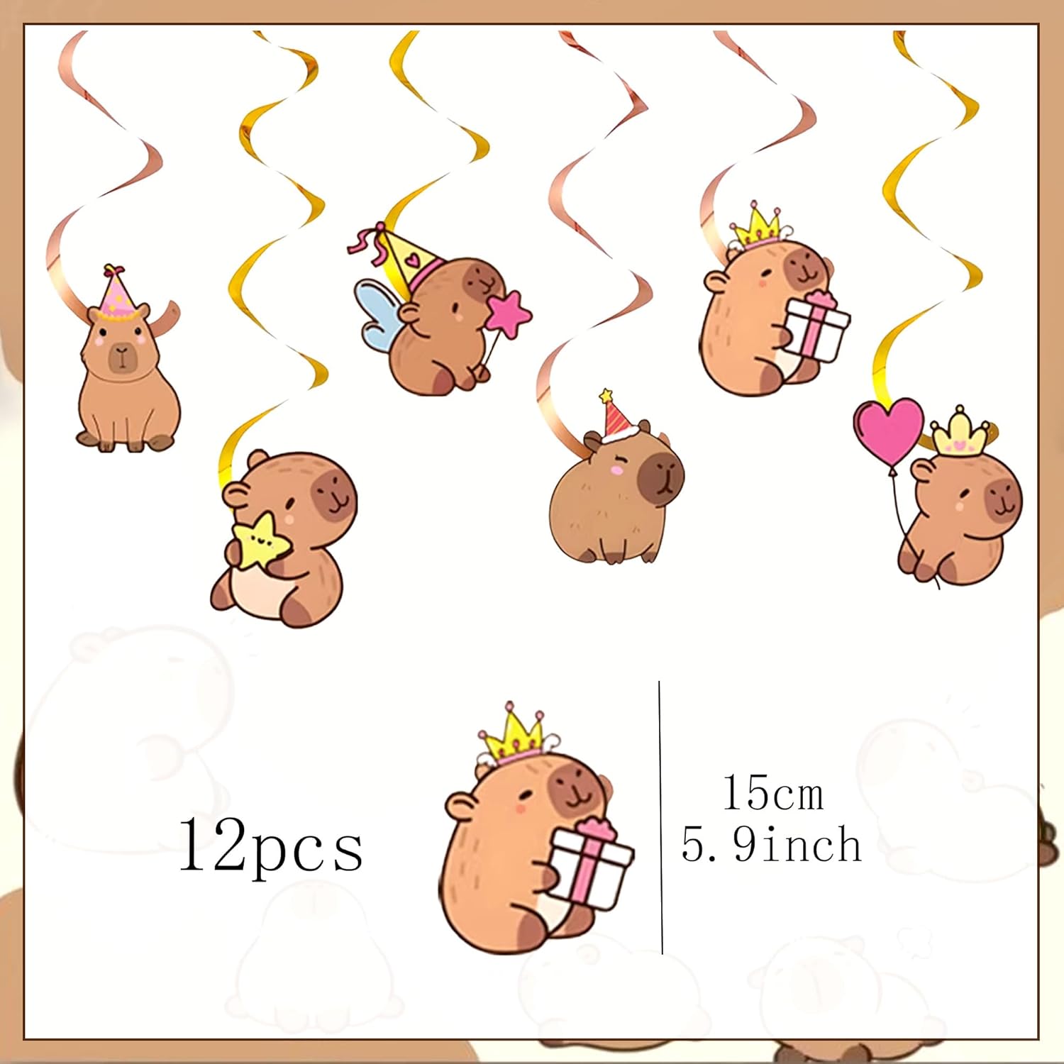 Capybara Party Decoration Capybara Animals Hanging Swirl Decoration Party Supplies for Birthday Baby Shower
