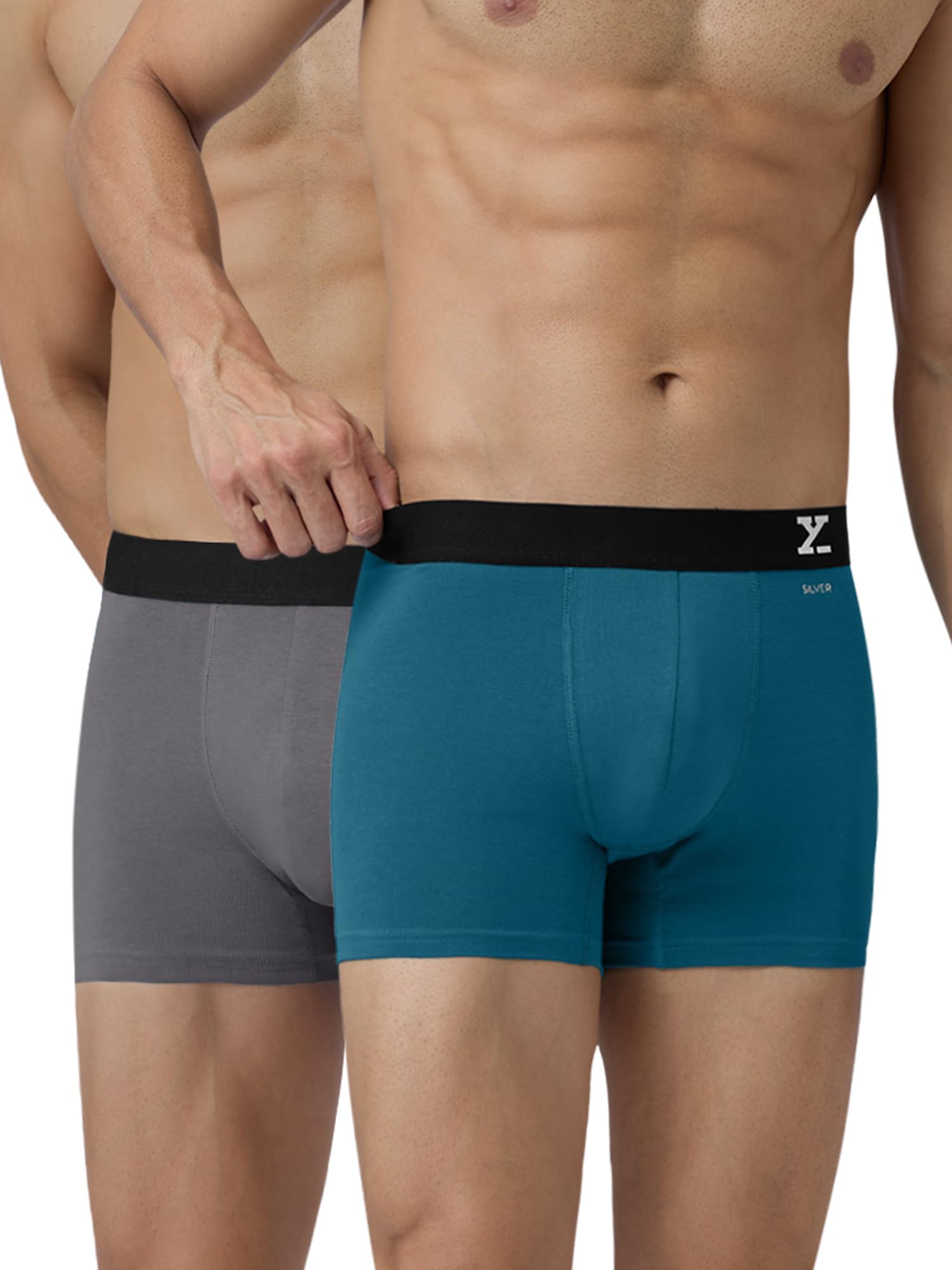 XYXX Men's Aero Super Combed Cotton Regular Fit Solid Antimicrobial Trunks with No Marks Waistband (Pack of 2)