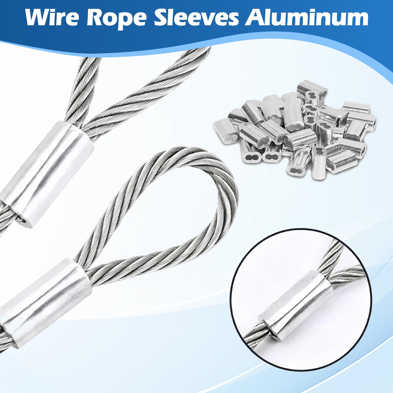 Cable de acero inoxidable de 100 m, cable de acero de 4 mm con revestimiento de PVC negro y 100 casquillos de aluminio, trenzado de 7 x 7, cable de acero inoxidable para tendedero, barandilla, valla y