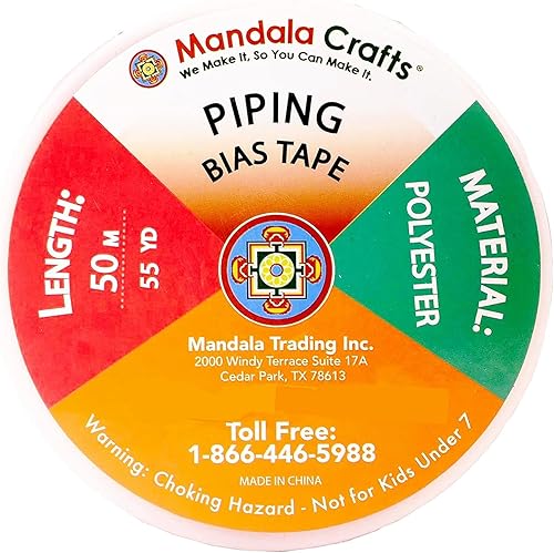 Miniatura 10 de Mandala Crafts Cinta al bies blanca con cordón de soldadura para tapicería de tapicería, cordón blanco para costura, 12 pulgada 55 yardas