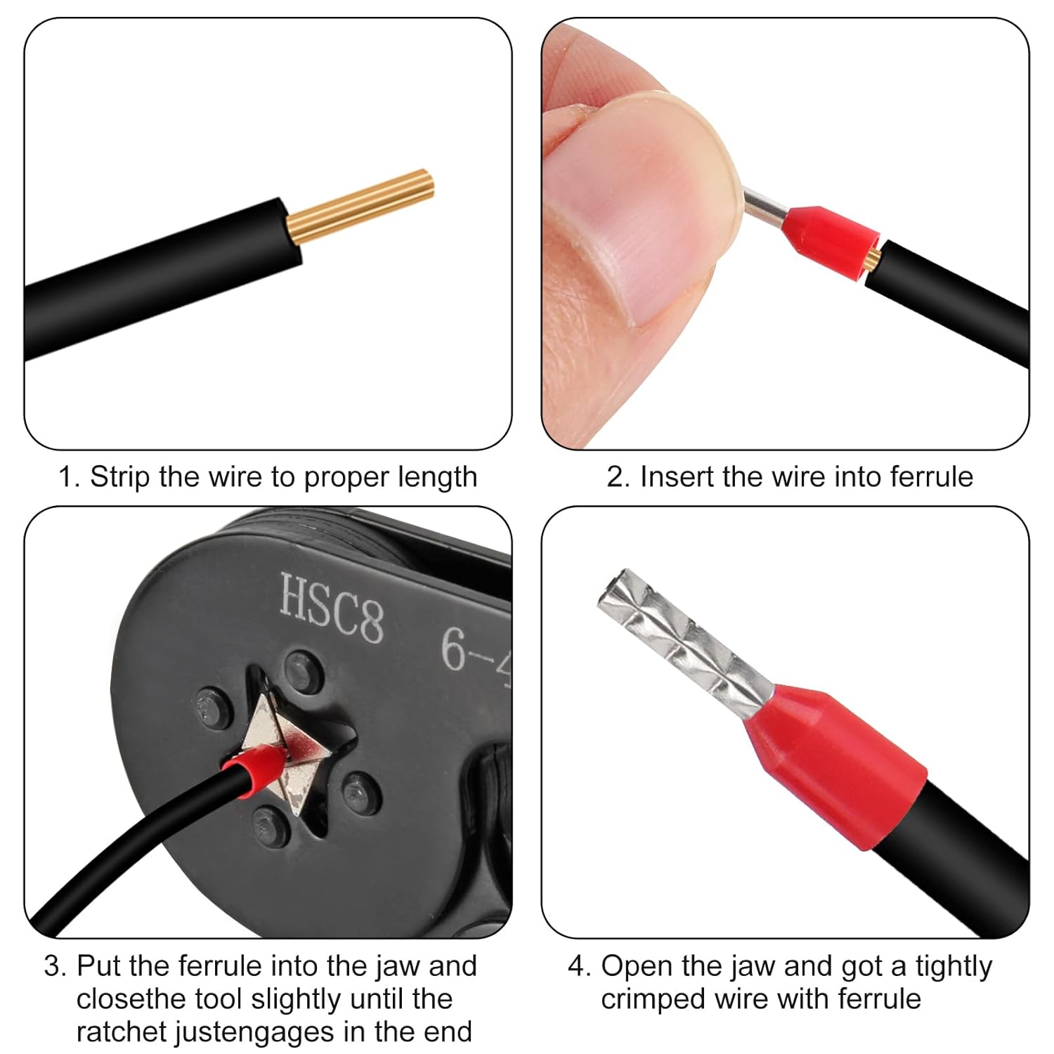 800pcs Assorted Wire Ferrules Terminals Kit AWG 22-10 Insulated Copper Crimp Connectors for Industrial and Power Control Systems
