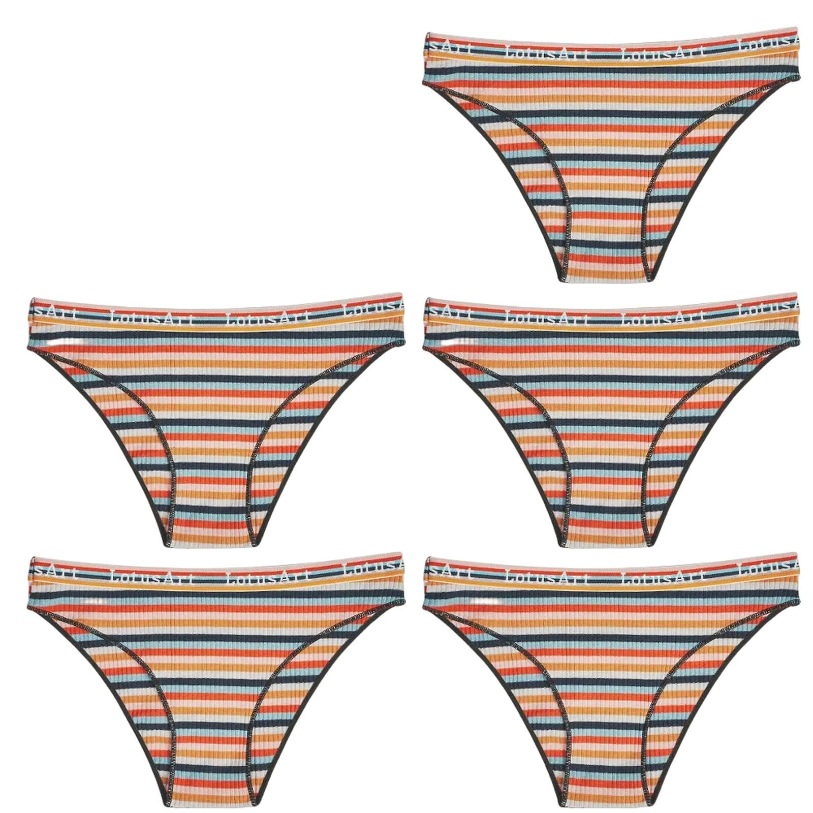 bielizna damska 5 sztuk damskie seksowne bawełniane majtki w paski damskie niski stan miękkie majtki plus size bielizna bielizna damskie rajstopy czarne 5 szt. - L (50-60 kg)