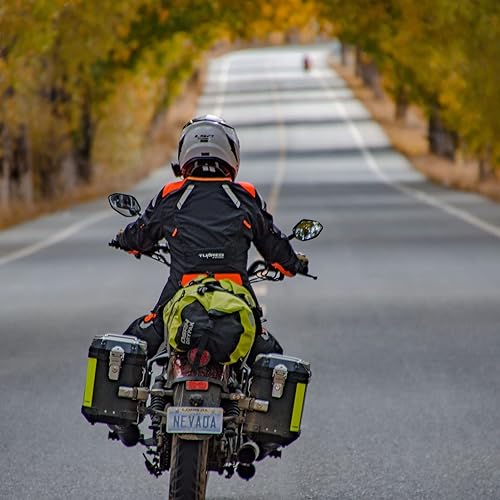 Miniatura 8 de Bolsa impermeable para motocicleta, 500D PVC reflexivo, silla de montar, equipaje seco, accesorios al aire libre (Verde, 40 litros)