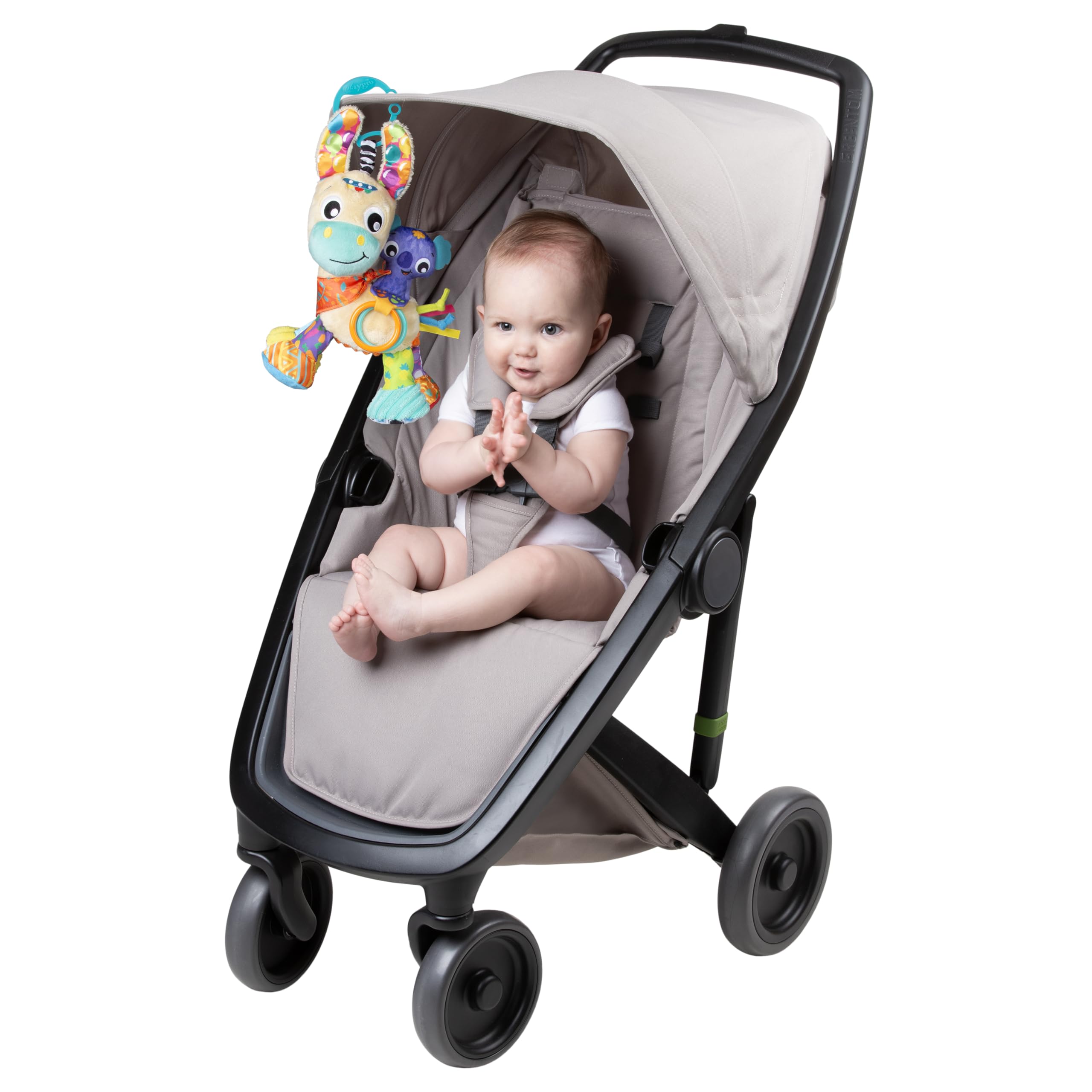 Playgro Activity Friend Lupe Llama – Juguete sensorial para bebé 0+ meses, llama suave con clip para carrito o cuna, ideal para recién nacidos