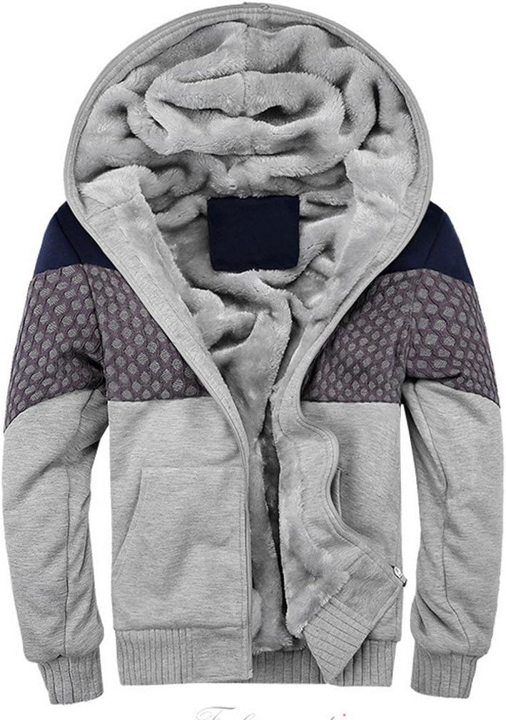 YGT Men's Slim Fit Hooded Coat Fleece Quilt Outerwear Jacket Sport Cargdian