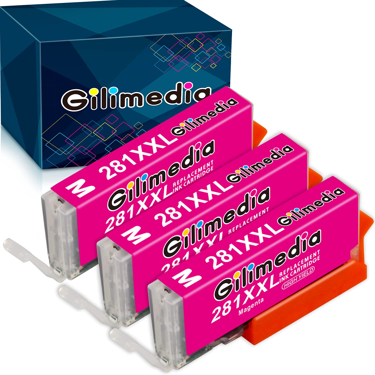 Compatible CLI-281XXL Magenta Ink Cartridges Replacement for Canon Ink 280 and 281 Cartridges Magenta for TR8620 TR8620a TR8520 TS9120 TS8220 TR7520 TS6320 TS6120 TS6220 TS8120 TS8320 Printer