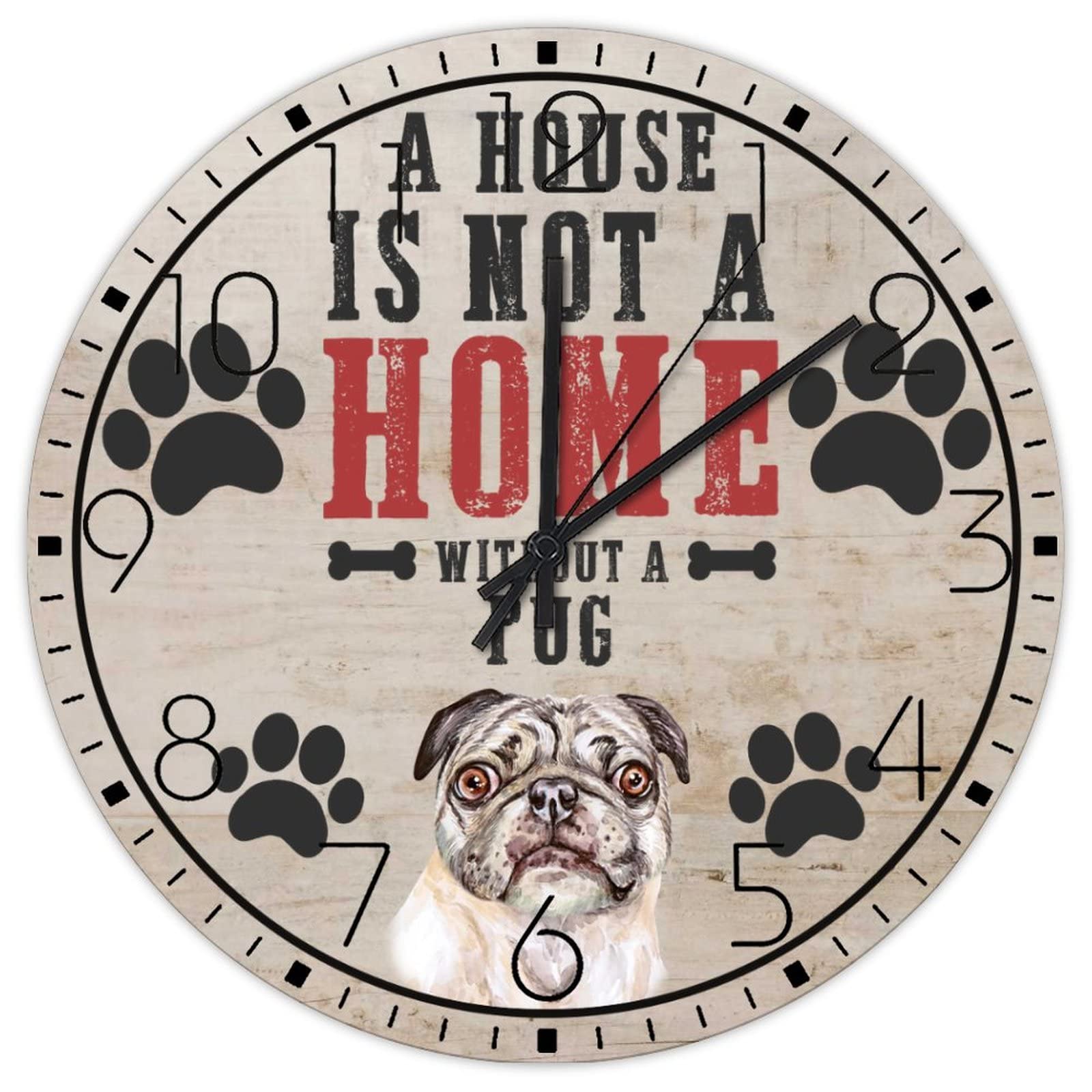 Horloge murale chien en bois véritable pour célébrer la vie avec votre compagnon