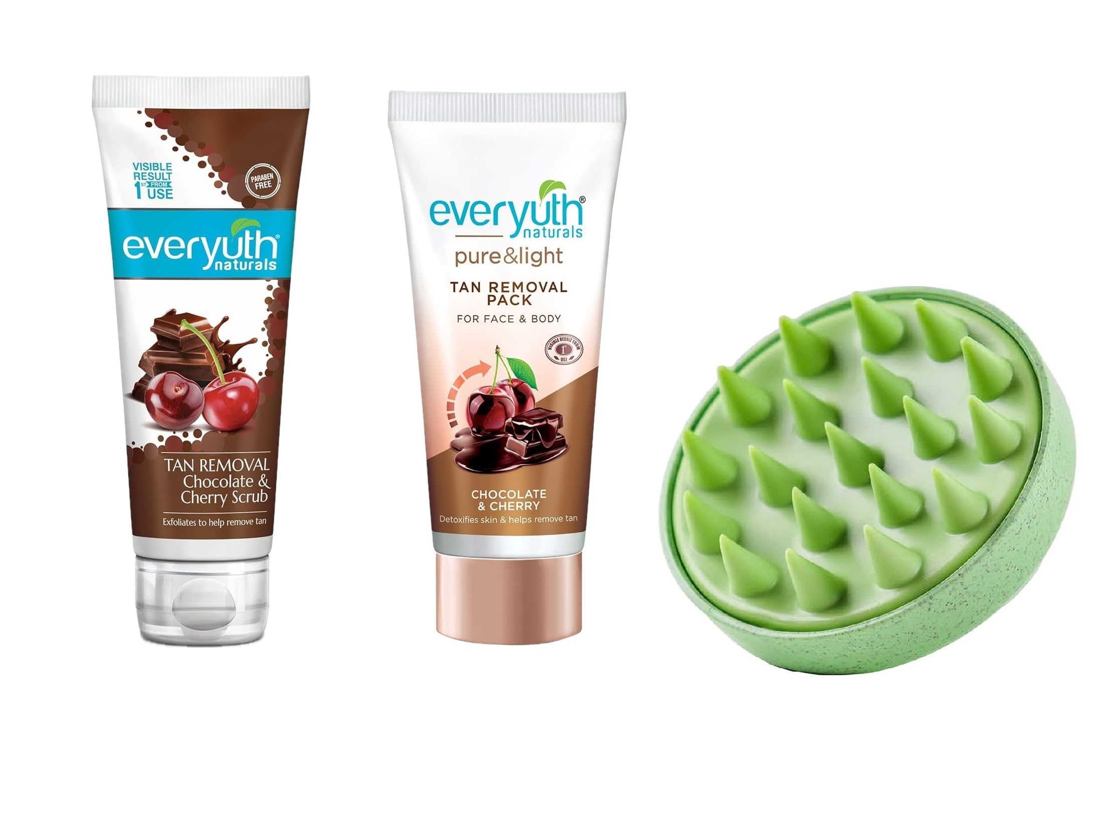 Everyuth Tan Removal Combo Chococherry Scrub and Tan Removal Face Pack 50g - Offer Pack