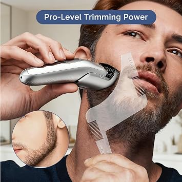 2pcs Beard Shaper with SuspendersBeard Shaper Tool, Adjustable Beard Styling Guide Comb for Precision Trim, Easy Facial Hair Shaping Kit for Men Grooming and Styling