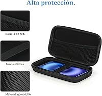 Vista 4 de GLCON Funda de protección portátil de goma EVA para batería externa, teléfono celular, GPS, disco duro, cable de carga USB, bolsa de transporte