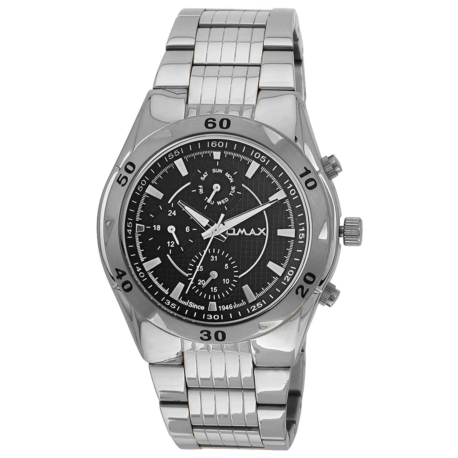 OMAX Analog Black Silver Dial Mens Watch - SS540 (B00Q2MNPBG) Amazon Price History, Amazon Price Tracker