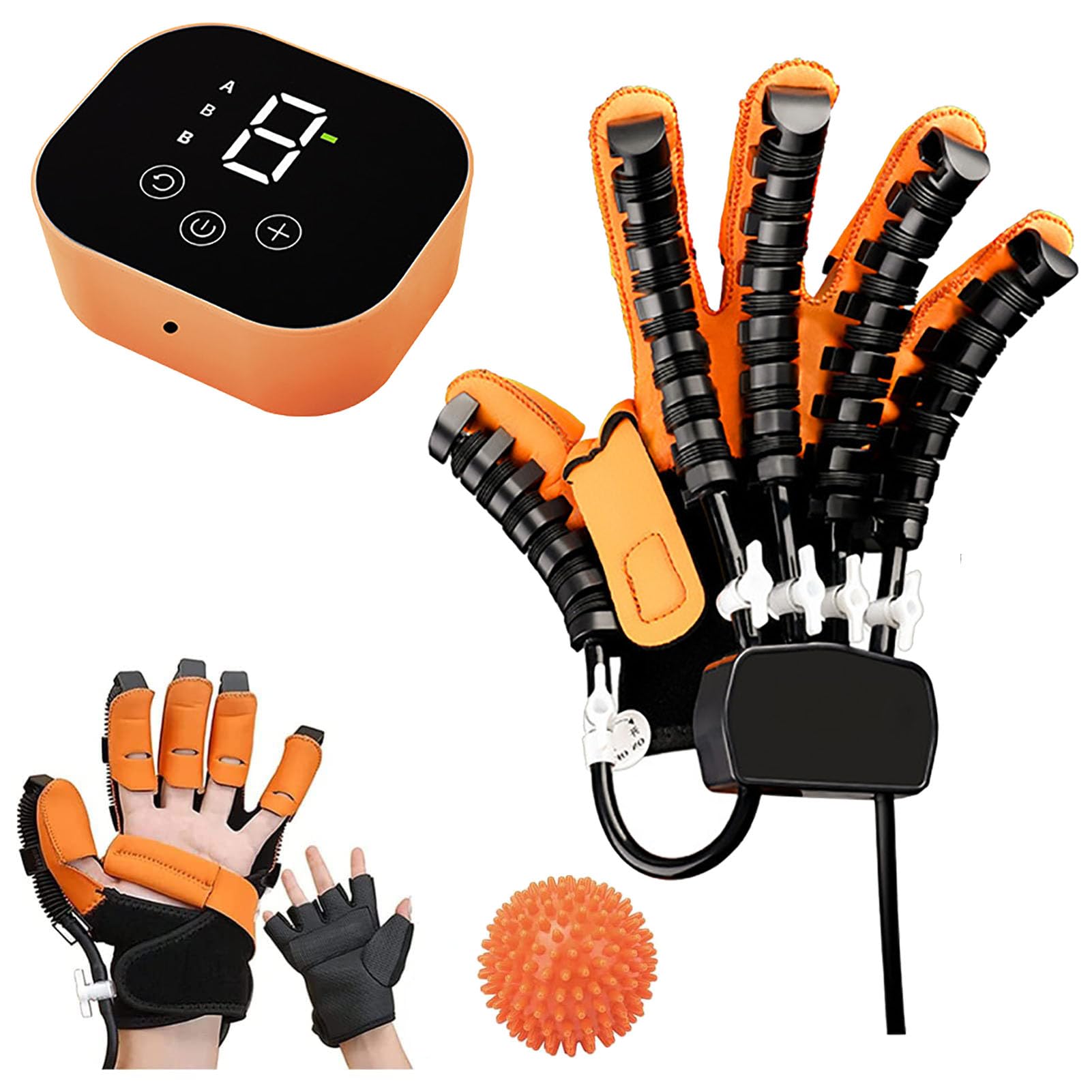Rękawiczki Do Robota Rehabilitacyjnego, Rękawice Do Rehabilitacji Palców Dla Pacjentów Po Udarze Hemiplegii Z Dysfunkcją Ręki, Ortezą Palca(Size:XL,Color:Prawa ręka)