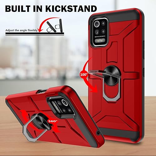 Miniatura 10 de Funda para LG K52LG Q52LG K42LG K62, LG K62  K62 Plus con 3 protectores de pantalla de vidrio templado, soporte de anillo integrado y soporte
