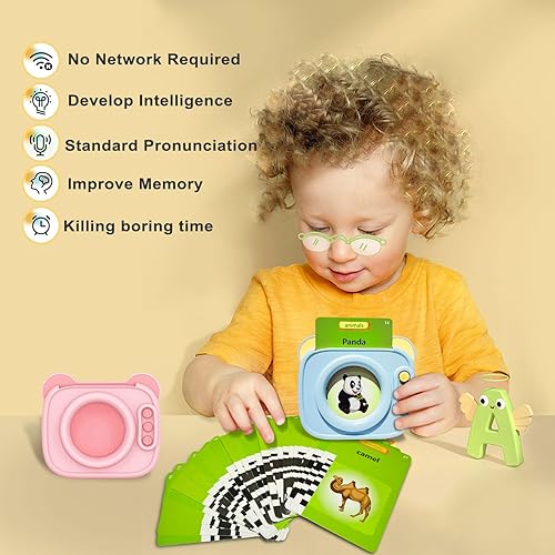 Miniatura 3 de Tarjetas didácticas parlantes para niños de 2 a 6 años, incluyendo 112 tarjetas y 224 palabras visuales, terapia del habla y juguetes de viaje para