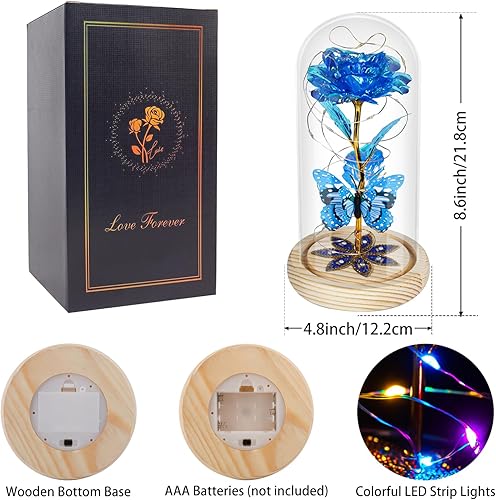 Miniatura 5 de Regalos para mujeres, regalos para mamá, regalos para el día de la madre, regalos de rosas de cristal de galaxia, rosa en cúpula de cristal, regalos