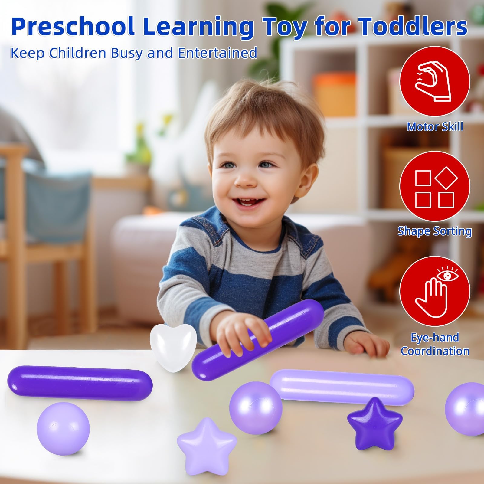 STARBOLO Ball Pit Balls for Toddlers - Macaron 150 Ball Pit Balls Crush Proof Plastic Toy Balls for Toddlers Ball Pits, Ball Pit Play Tent, Baby Pool Water Toys(Mixed Purple)