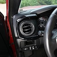 Vista 5 de YIWANG - Cubierta para panel de salpicadero de consola central de ABS para Toyota Tacoma 2016-2020, accesorios de coche de conducción izquierda Negro