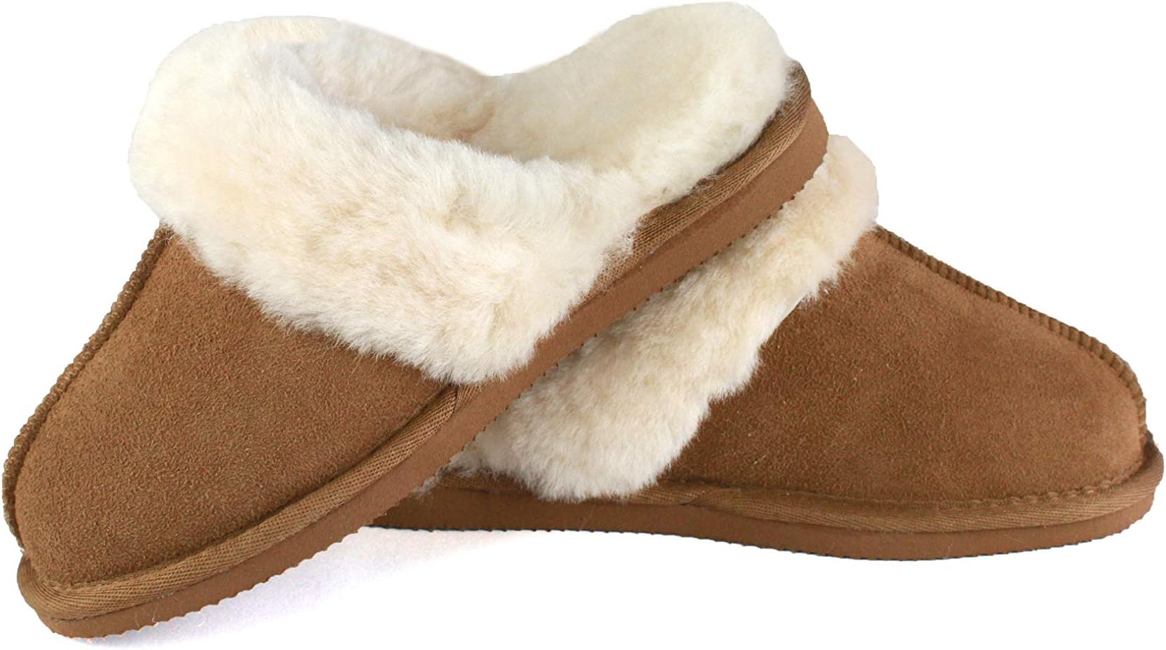 Ladies Genuine 100% Sheepskin Mule Slipper with Non Slip Rubber Sole (5 UK / 38 EU)