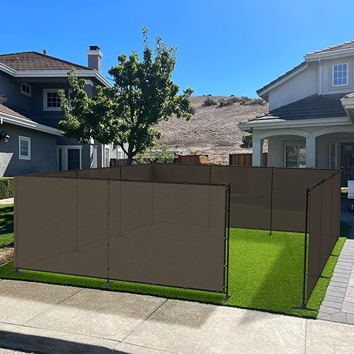 Miniatura 8 de Kit de cercado para valla al aire libre, 5 x 24 pies con postes y rieles, picos de suelo, valla de privacidad para perro, patio, piscina, jardín,