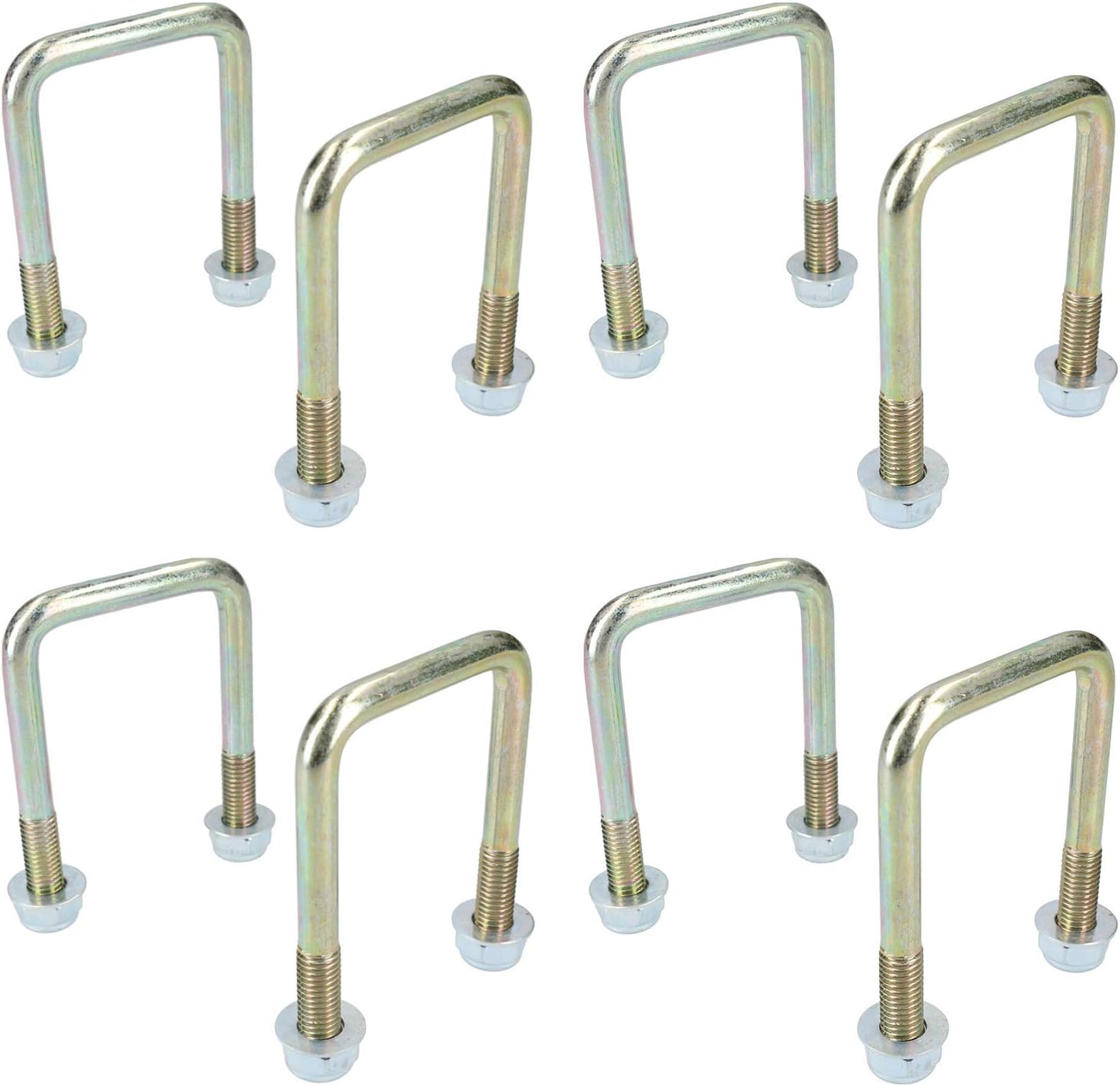 8 Pack M10 50mm x 80mm U-Bolt N-Bolt for Trailers with Nuts HIGH TENSILE