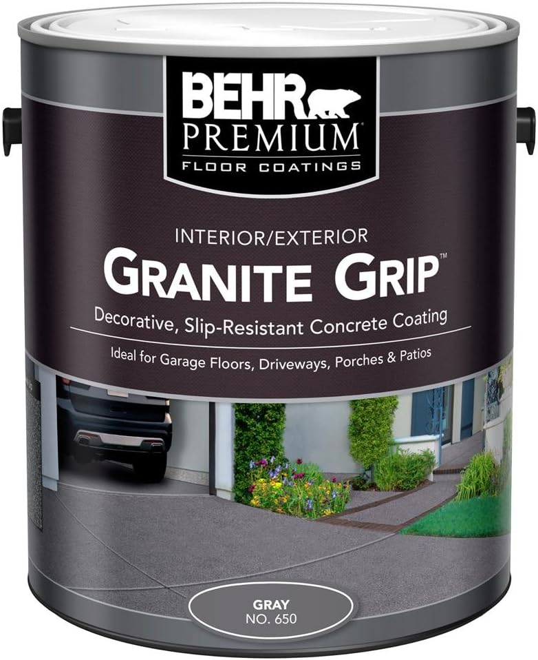 1 Gal. Gray Granite Grip Decorative Flat Interior/Exterior Concrete Floor Coating 65001