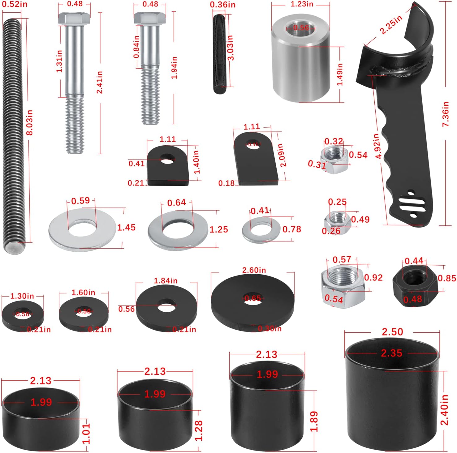 LAIKOU Upper & Lower Control Arm Bushing Removal and Installation Tool Service Set 85000009 fit for GM 1964-1972 A-Body, 1967-1981 F-Body, 1978-1988 G-Body