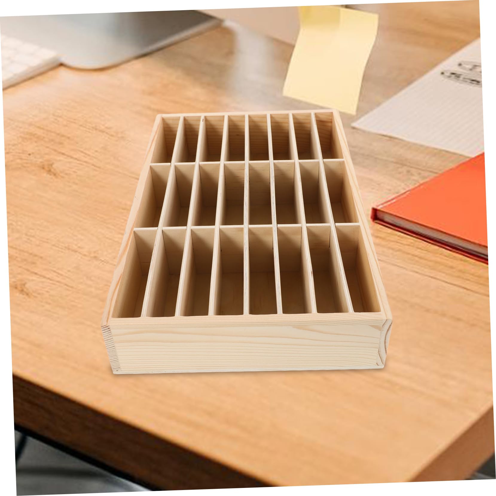 MAGICLULU Organizer da Scrivania in Legno Scomparti Multipli per Cellulare e Penne, Design Semplice e Funzionale per Scuola e Officina Riparazioni