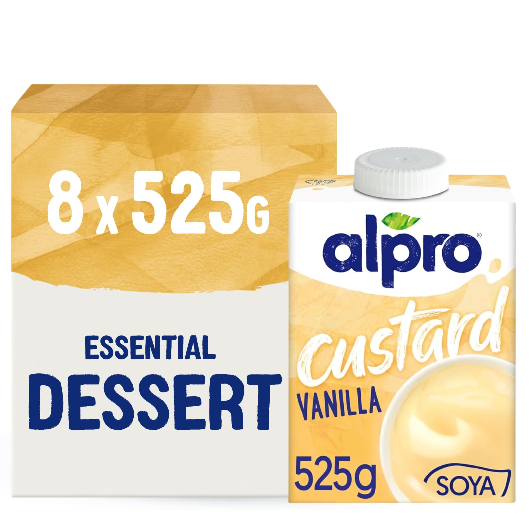 AlproVanilla SOYA Plant-Based Long Life Alternative to Custard, Vegan & Dairy Free, 525g (Pack of 8)
