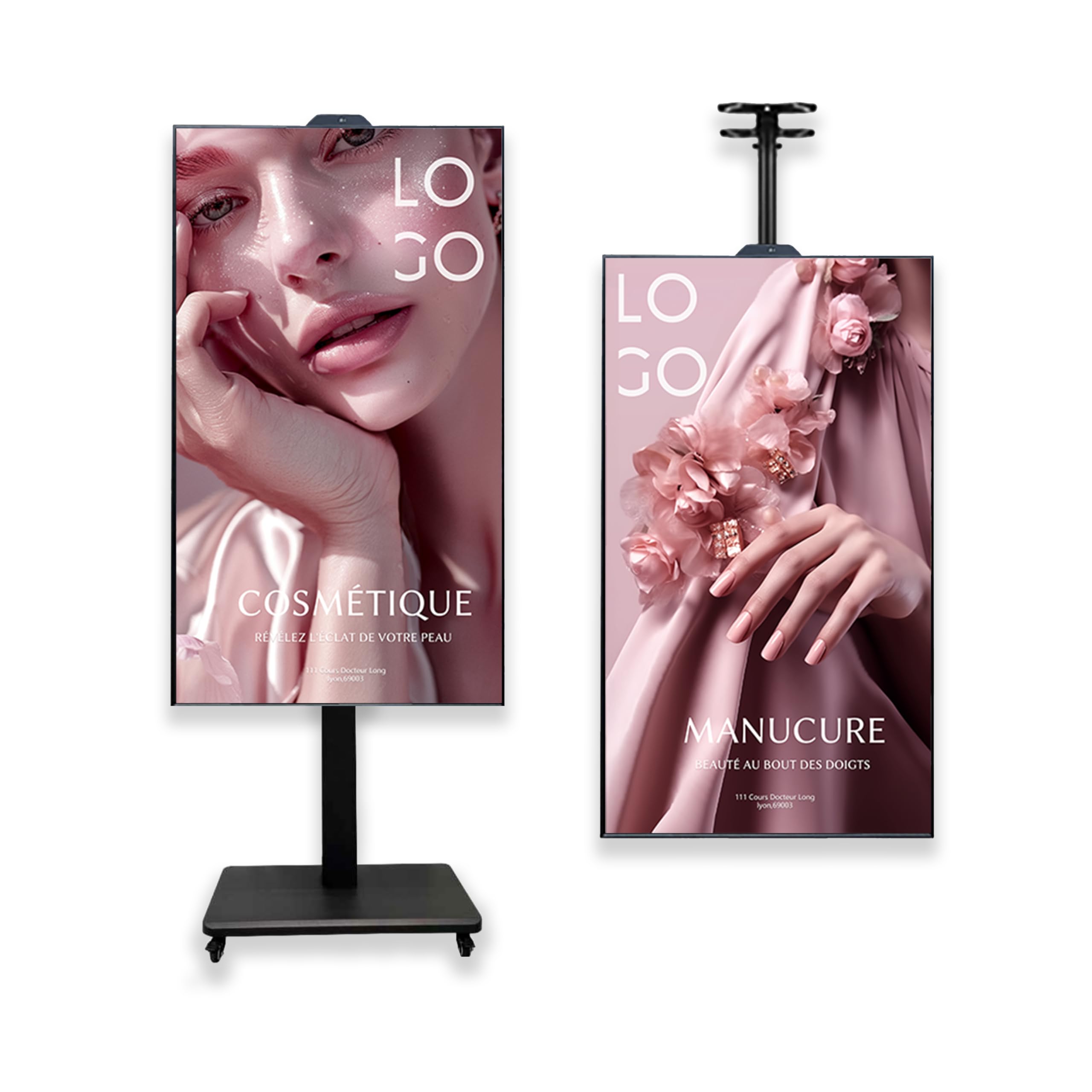 ADVUE Écran Vitrine 65" (165cm) Haute Luminosité 4000 Nits Professionnel - Affichage Dynamique Magasin Boutique Agence - Android Player WiFi Intégré - Usage 24/7 Full HD - Support Mural Inclus