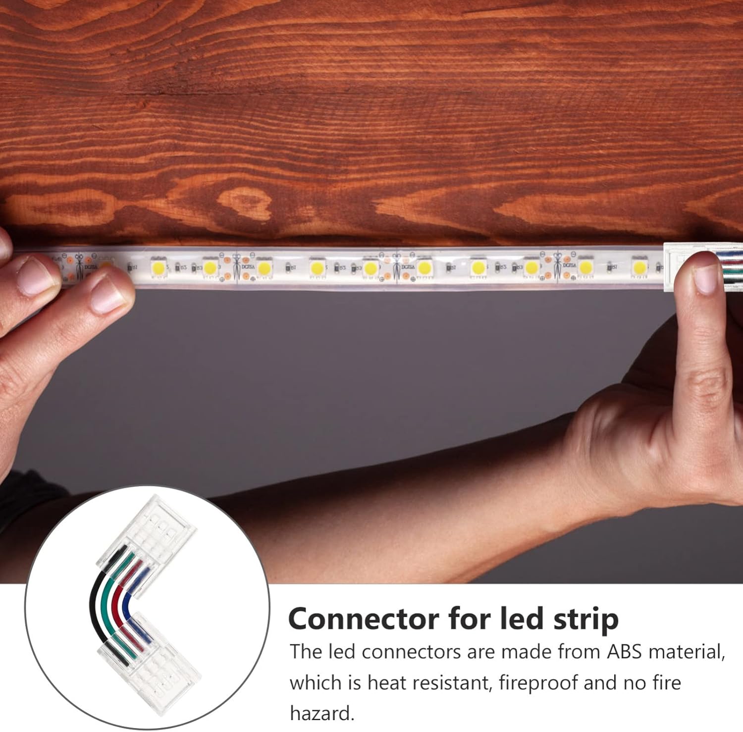 Alipis 50pcs Solderless Shape Pin Led Connectors for Wide Rgb Led Strip Lights Easy to Install Material for Quick Connections