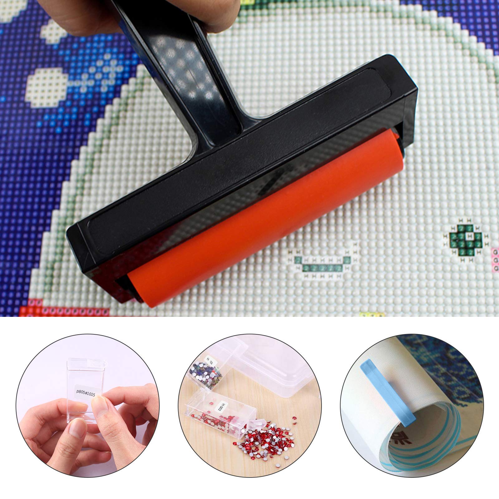 Rullo Pressatore Per Pittura Diamantata JUSONEY - 13x11,5cm - Per Diamanti Strass - Foto 9