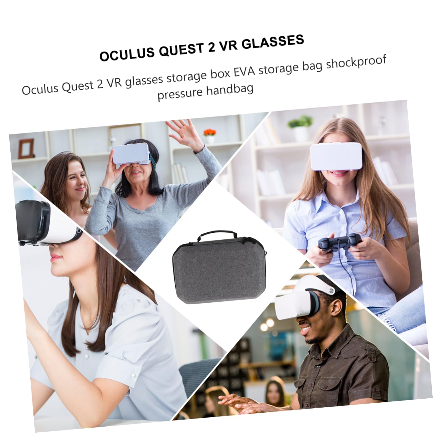 Gadpiparty Estuche Resistente para Guardar Gafas De Realidad Virtual con 2 Compartimentos Personalizados Y Asa Cómoda