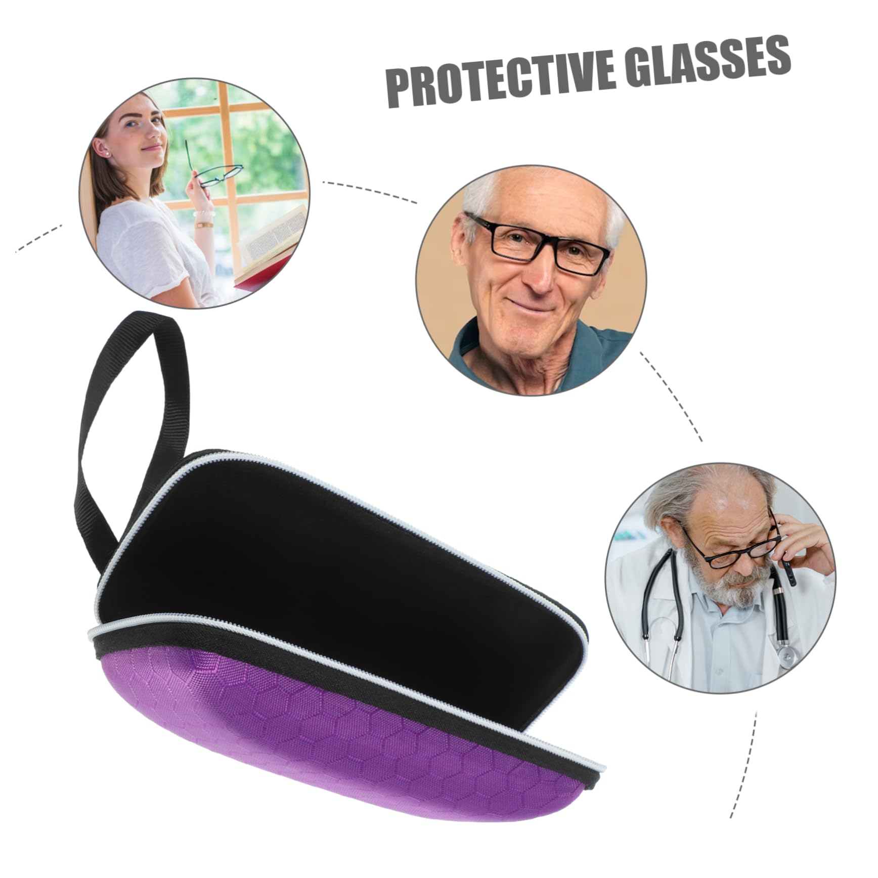 PACKOVE 1 Pc custodia per occhiali eva custodia rigida per occhiali custodia rigida impermeabile custodia per gli occhiali protettore degli occhiali cerniera Scatola Viola,porpora