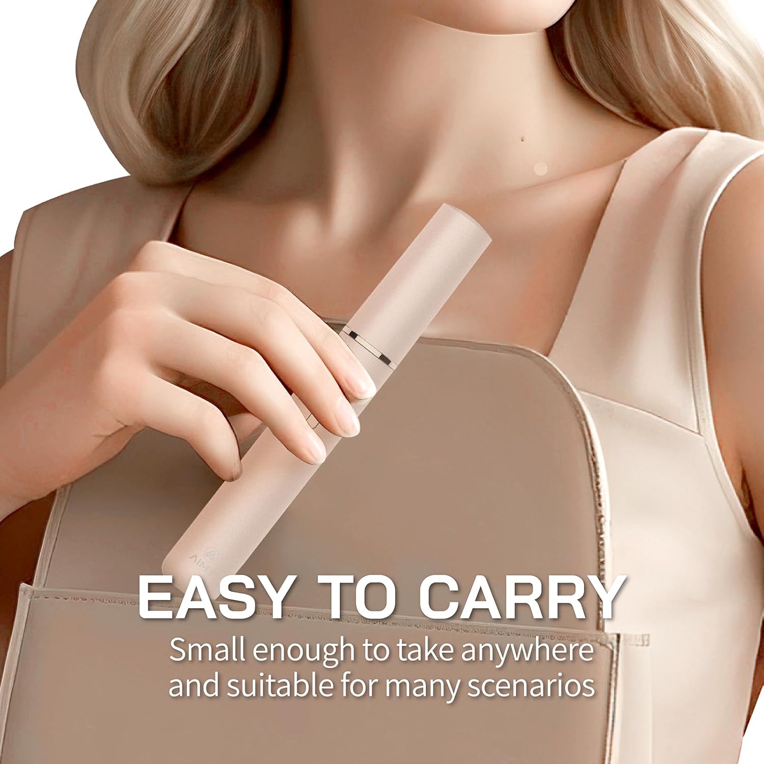 2-in-1 Heated Eyelash Curler and Eyebrow Trimmer for Women, Dual Temp, 10° Flex Head,Type-C Charging, Detachable Blades, Auto Off and Travel Lock, Ergonomic Comfort Design (LightApricot)
