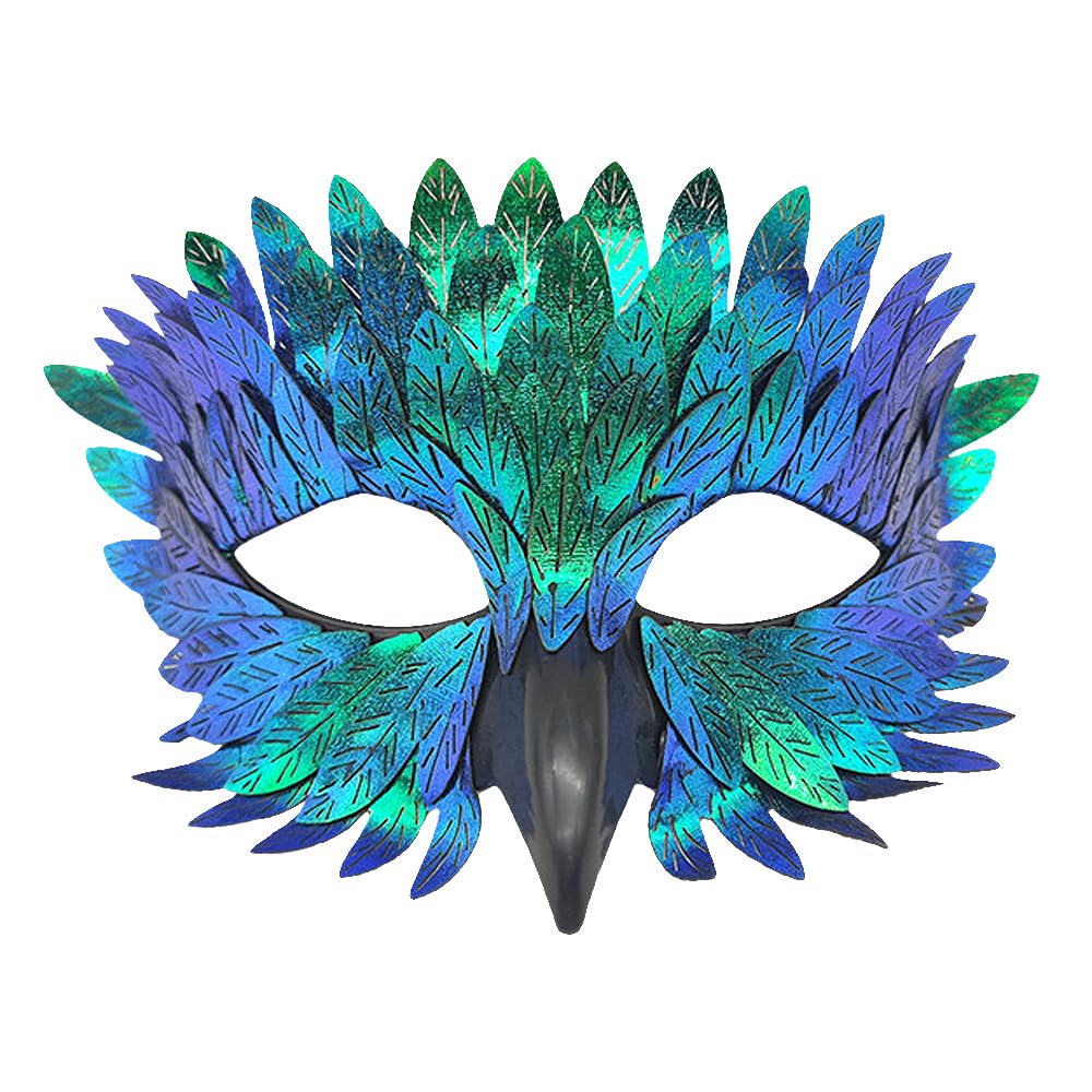 XFSRG Máscara Veneciana de Plumas Coloridas para Adultos Máscara Carnaval para Hombre y Mujer Accesorios de Disfraz Elegantes y Sofisticados