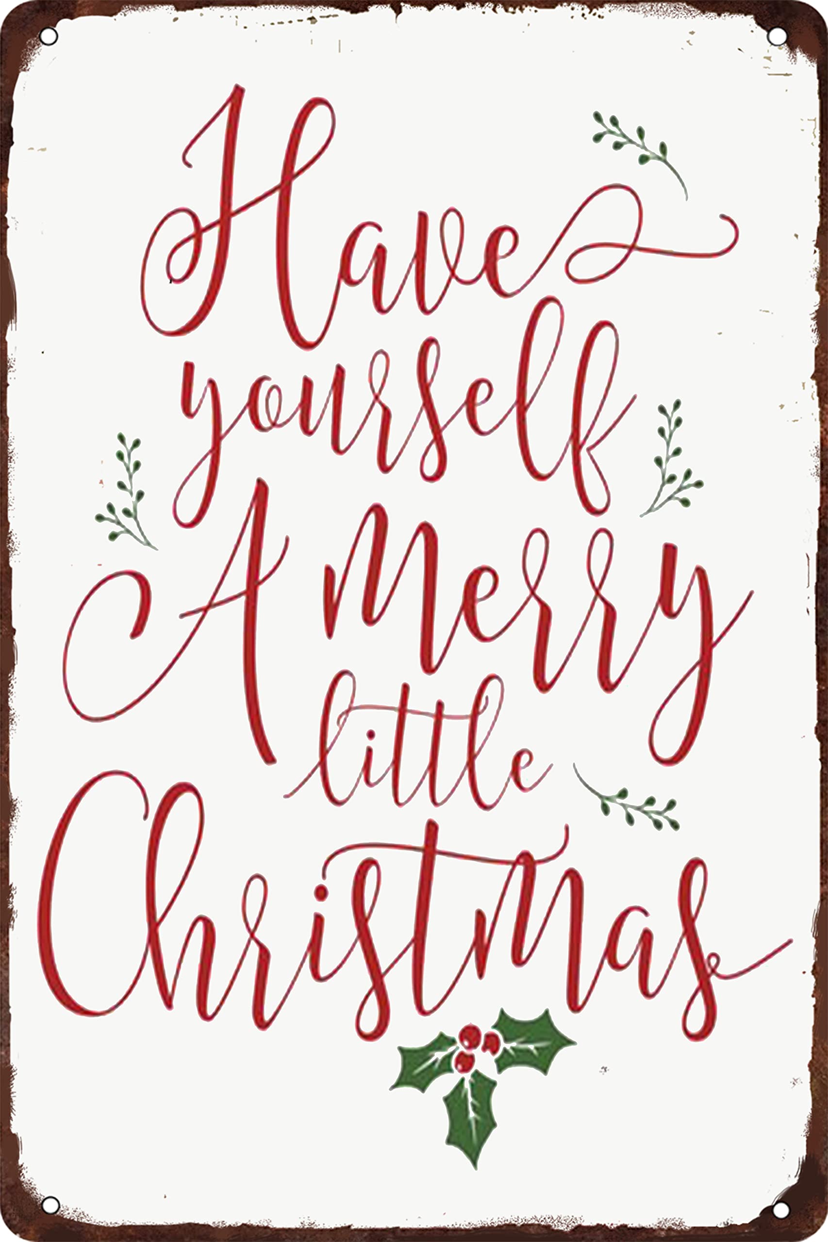SMAZDFXX Have Yourself a Merry Little Christmas Metal Tin Sign Funny Christmas Signs Santa Wall Decor for Home Cafe Bar Party 8"x12"