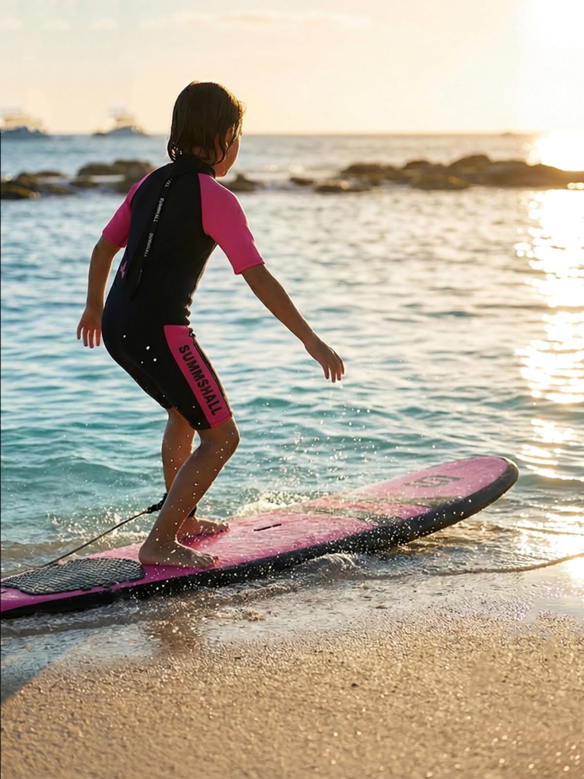 Muta per bambini da 2 mm, in neoprene, termica, per ragazzi e ragazze, protezione solare UV50+, morbida ed elastica per nuoto, snorkeling e giochi in spiaggia