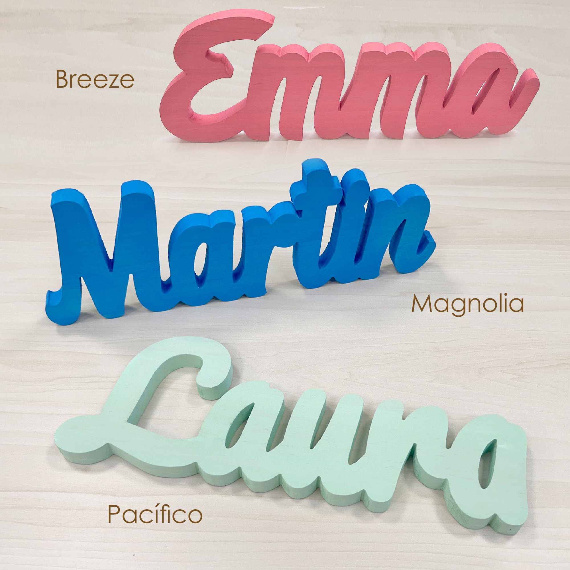 Nome personalizzato in legno massello di pino da 19 mm | Lettere maiuscole iniziali da 14 cm | Decorazioni per bambini, matrimoni e comunioni