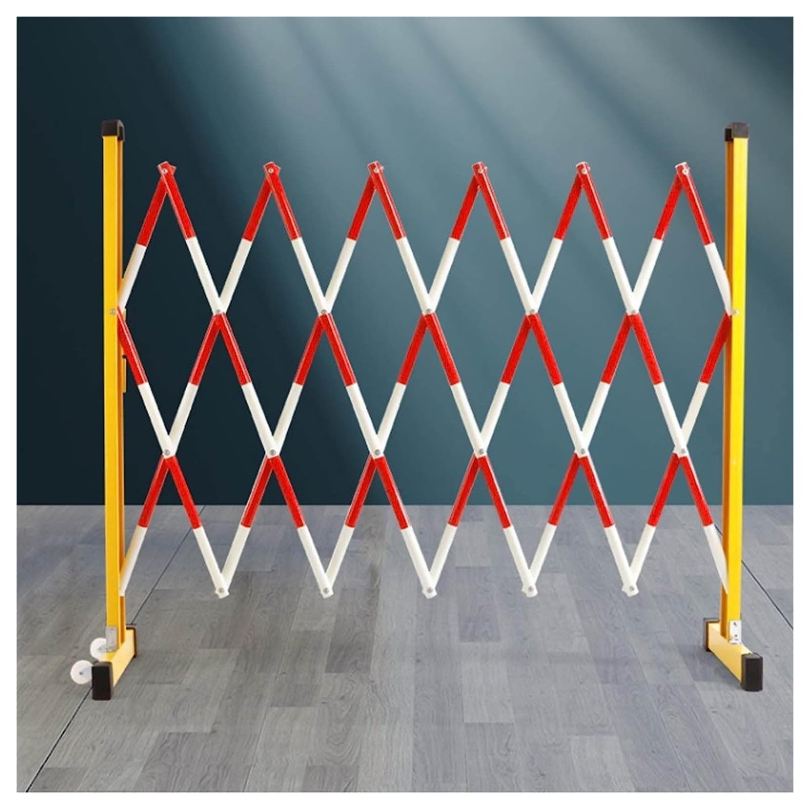 Expandable Mobile Barrier Expandable Metal Barricade-Security Barrier With Casters Adjustable Traffic Fence, Road Garage Construction Driveway Fence Retractable Traffic Scissor,H120Cm+L600Cm/19.6Ft