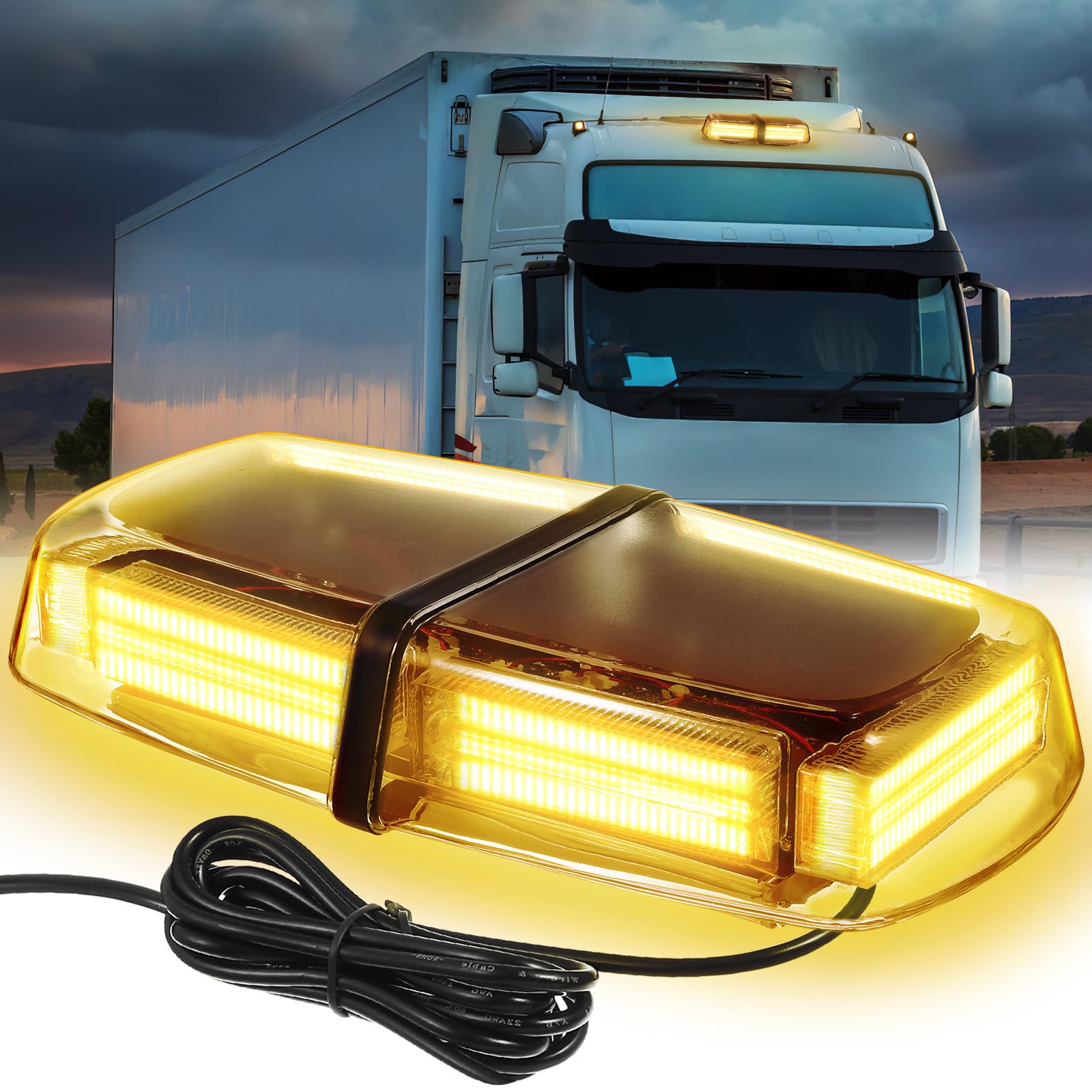 Luce Lampeggiante LED per Tetto 54 Led, Base Magnetica