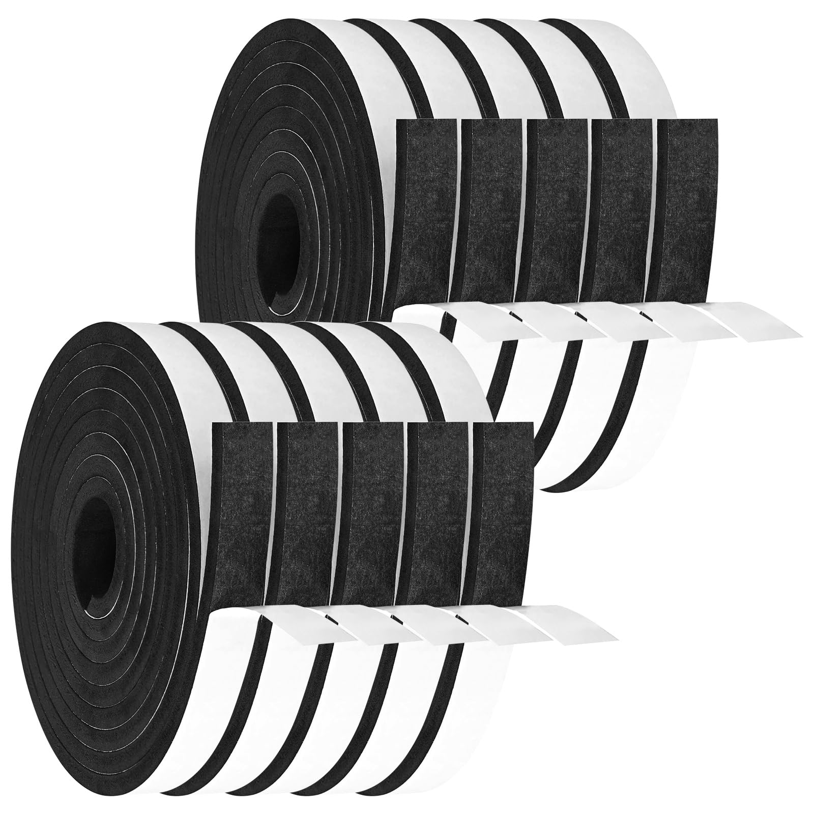 Swylexn 10 Rolls Draft Excluder Tape, 25mm(W) x 20mm(T) Draught Excluder Tape, Weather Stripping Door Window Seal Strip, Foam Tape Single Sided, Seal Door Insulation Strip, Self Adhesive Foam Strip