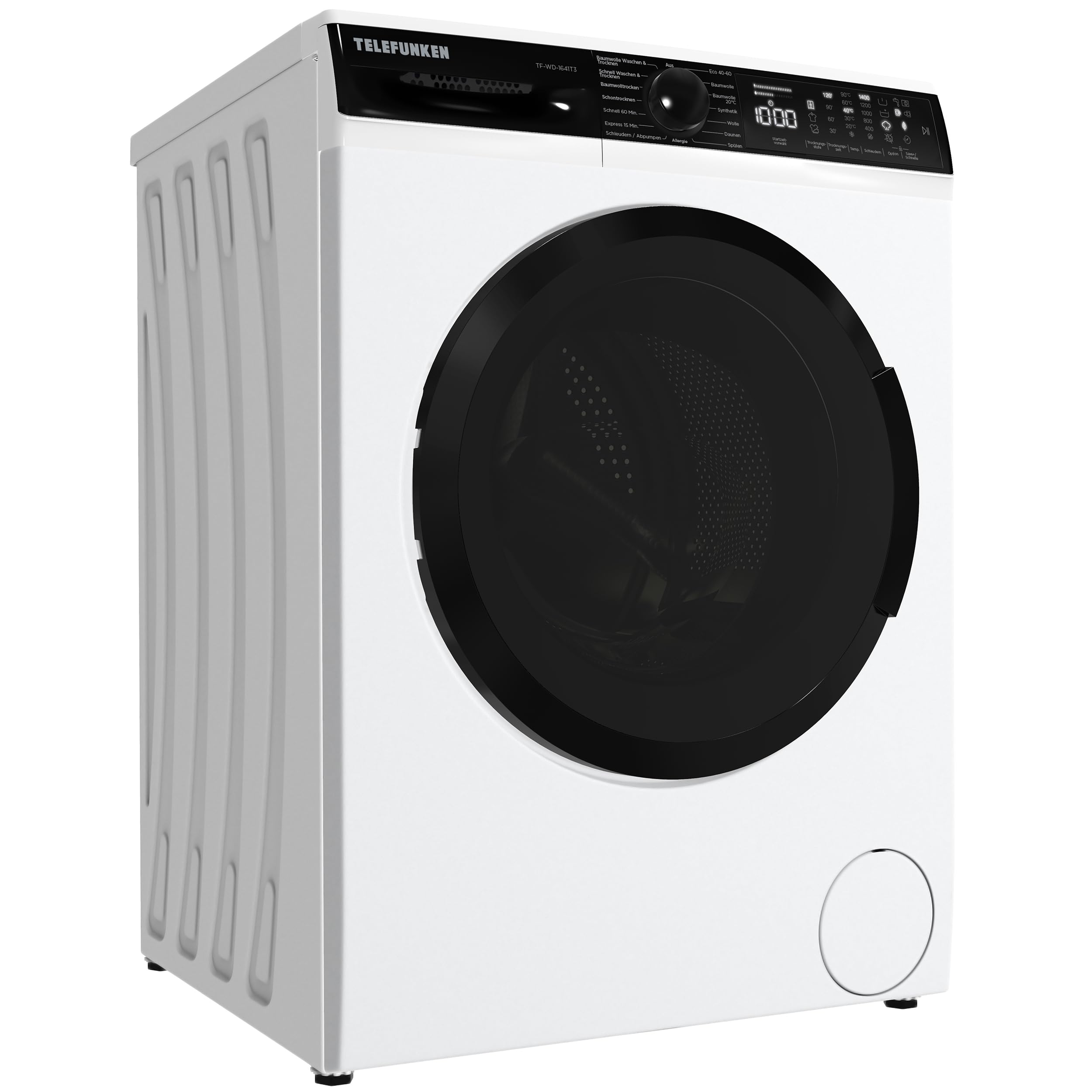 Telefunken Waschtrockner 9 kg Waschen 6 kg Trocknen 1400 U/Min Frontlader Inverter Motor AquaStop Dampffunktion Weiß