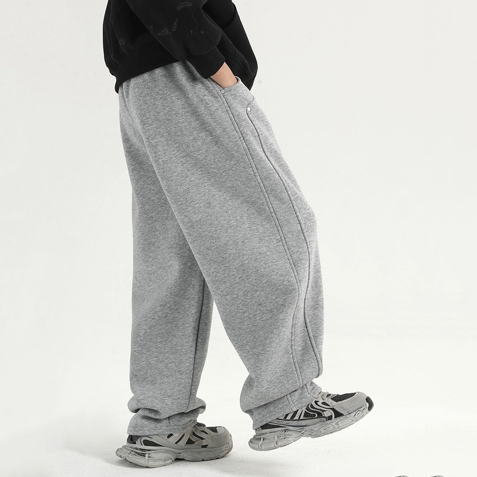 Baggy Jogginghose Jungs Sporthose Kinder Jungen Sweathose Mit Weite Bein Einfarbig Mit Kordelzug and Taschen Loose Casual Sweatpants