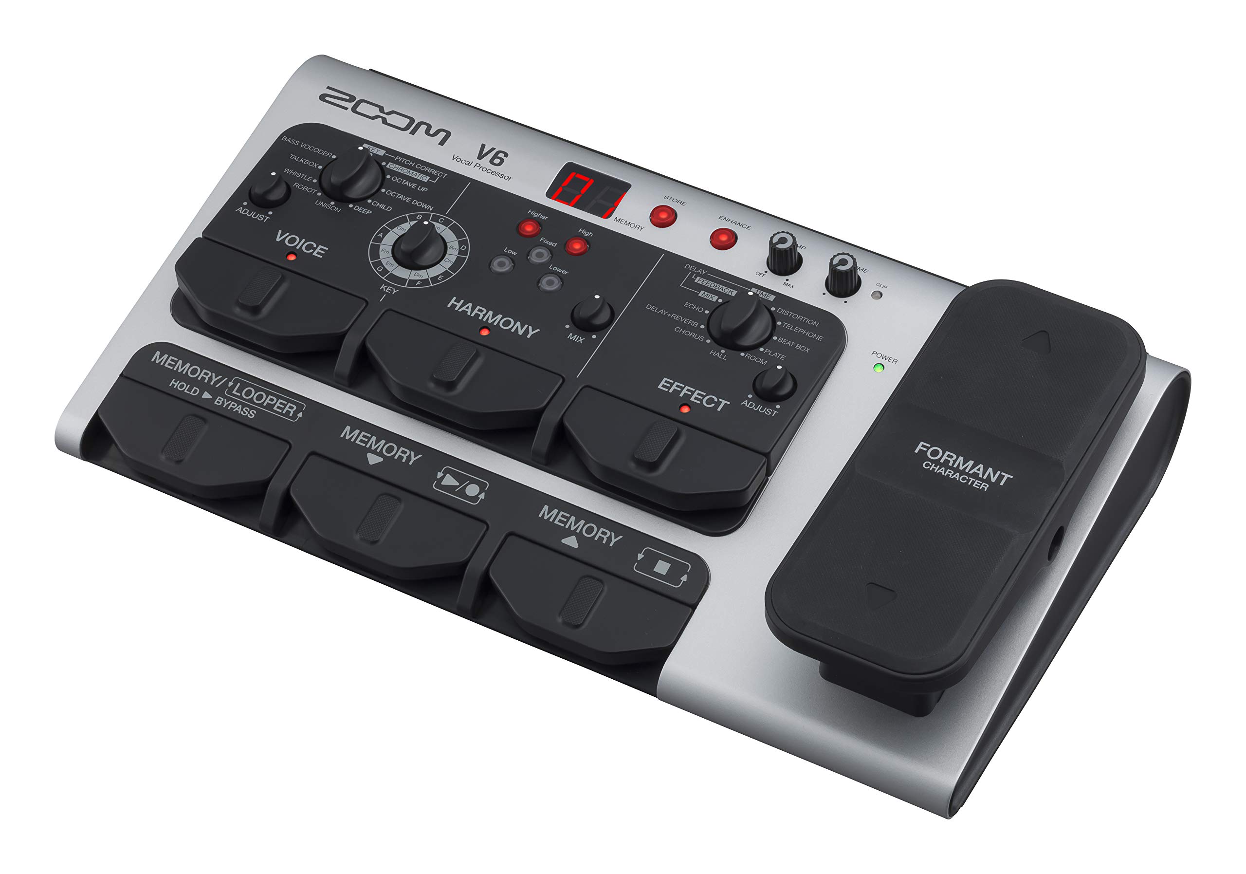 Zoom Procesador vocal V6-SP, pedal de efectos vocales, pedal formante, armonía, bucle, 10 efectos de estudio, para estudio y actuaciones en vivo