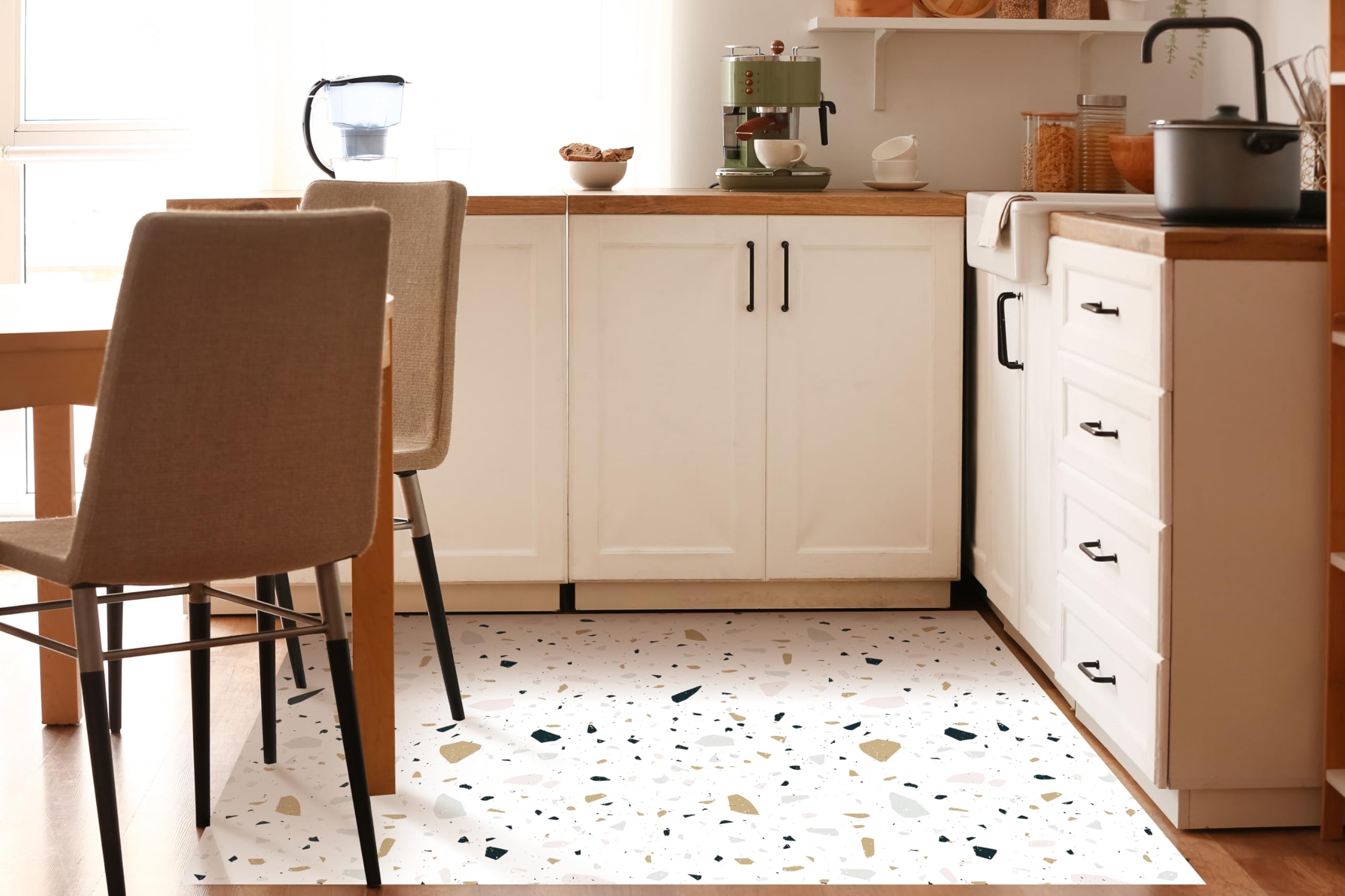 VINILIKO Tapis en Vinyle sans phtalates de 2,8 mm d'épaisseur, Multicolore, 66 x 180 cm