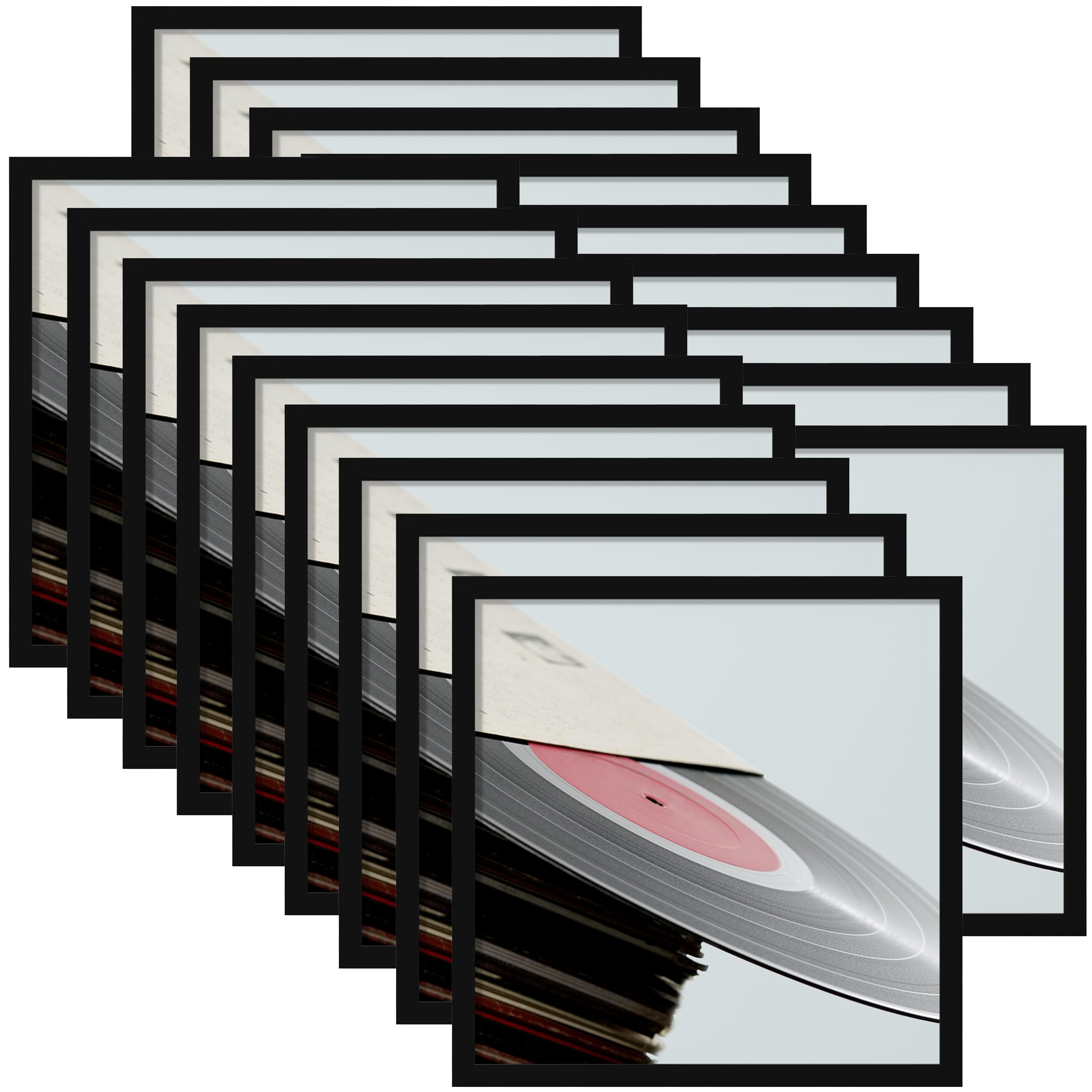 eletecpro Cornici per dischi da 12,5 x 12,5, robuste e leggere, in PVC, realizzate per esporre dischi in vinile, decorazione classica da parete, facile da appendere, adatta a copertine LP da 30 x 30