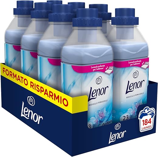 Lenor Fabric Softener Concentrated Washing Machine, 184 Washes (8 x 23), Spring Awakening, Maxi Format, Fragrances Every Night Up to a Week