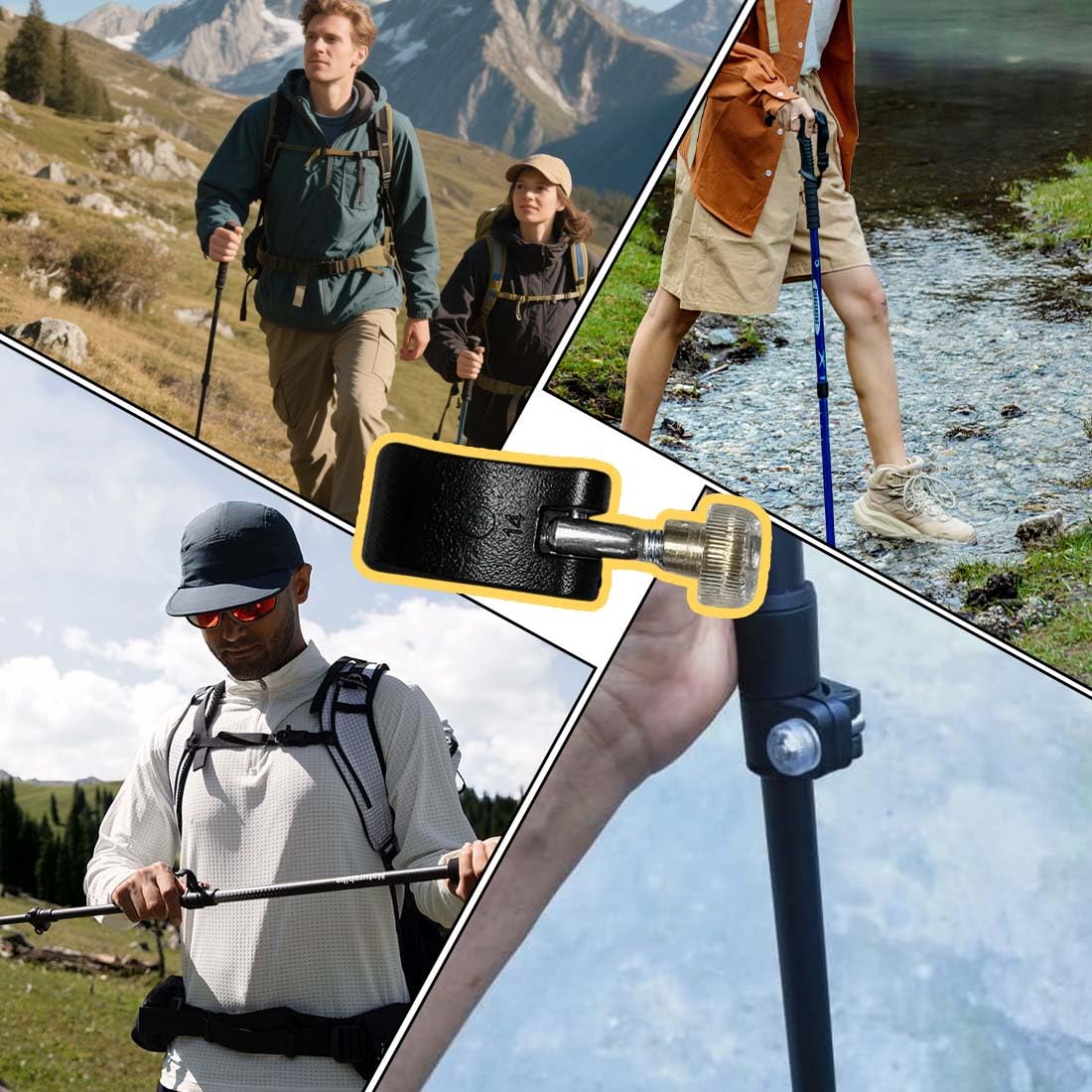 8 pezzi di ricambio per bastoncini da trekking, blocco esterno per bastoncini da arrampicata, 14 Mm per Bastoncini da Arrampicata con Blocco Esterno per Bastoncini