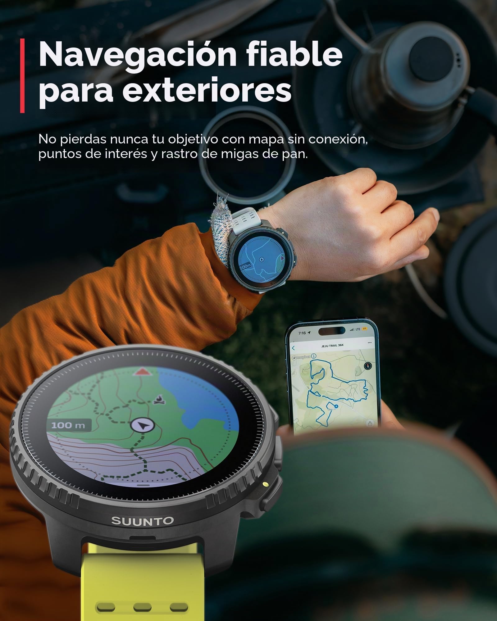 SUUNTO Vertical: Reloj GPS de Aventura, Pantalla Grande, mapas sin conexión, Carga Solar